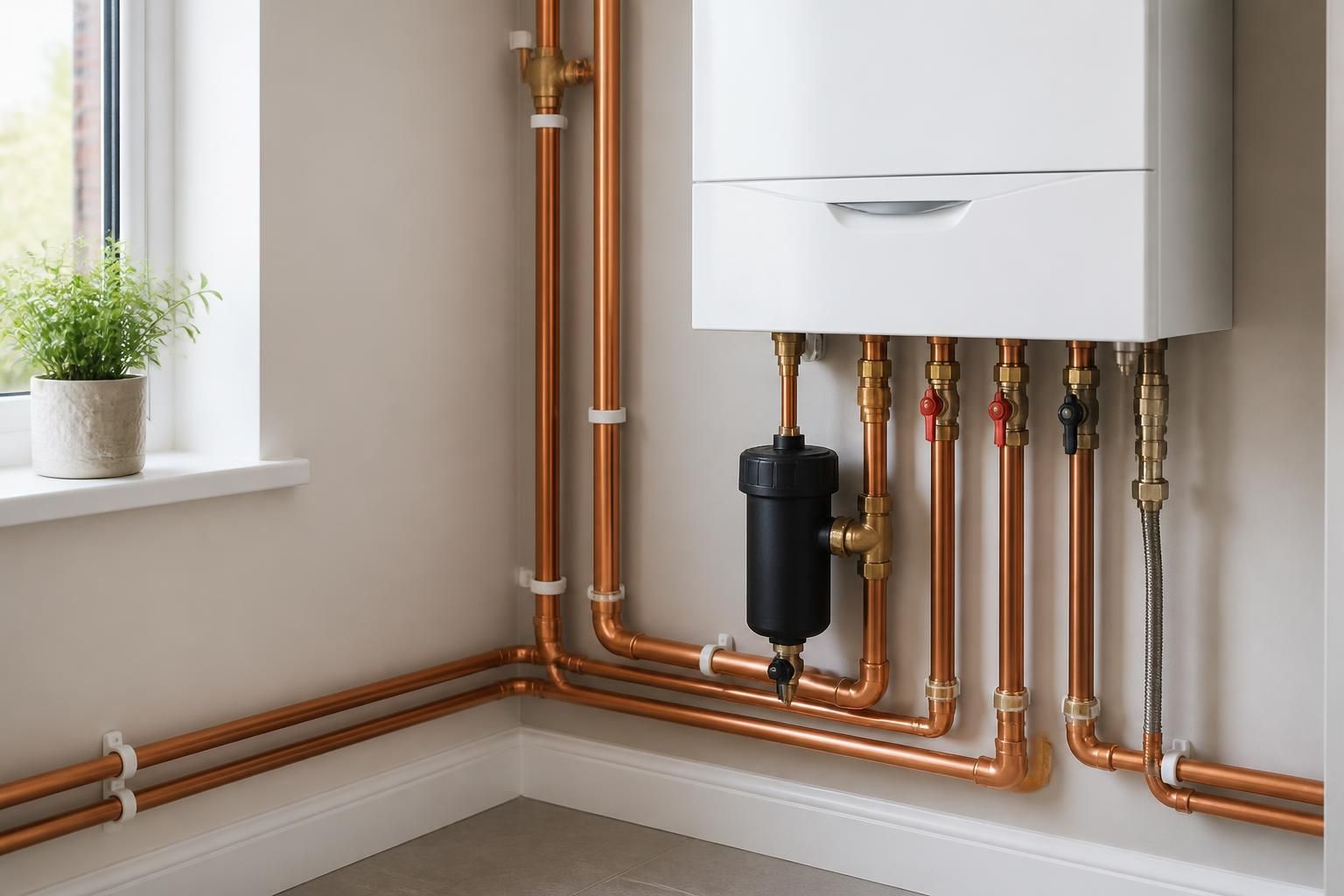 Clean central heating system after power flushing.